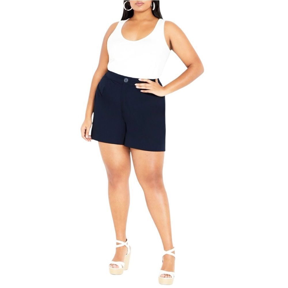 NEW City Chic Ladies Black Short Simply Bold  Summer Shorts Plus Size XS/14